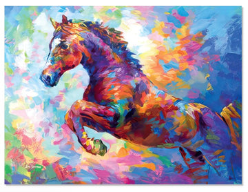 Leanin Tree Colorful Galloping Horse Birthday Card